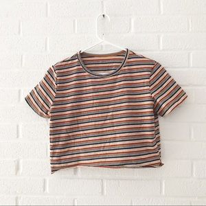 Striped 90s Style Crop Top XS